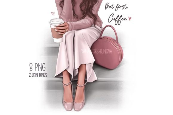 Download Fashion Girl Clipart, Coffee Clipart - Clipart Collection