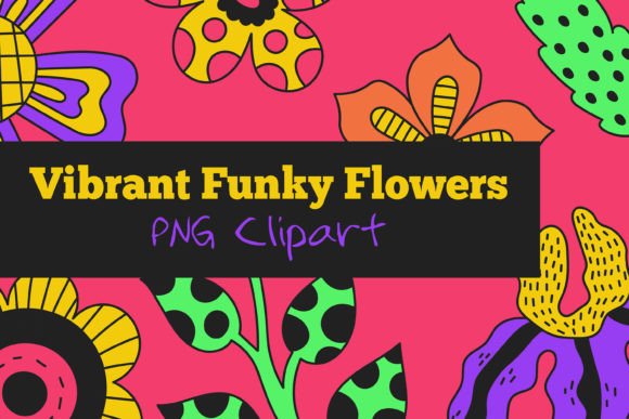 Download Vibrant Funky Flowers PNG Clipart - Clipart Collection