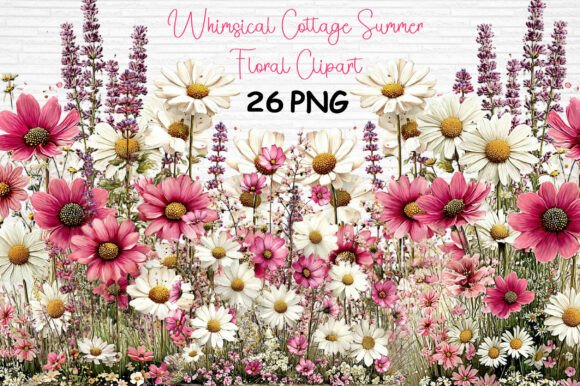 Download Whimsical Cottage Summer Floral Clipart - Clipart Collection