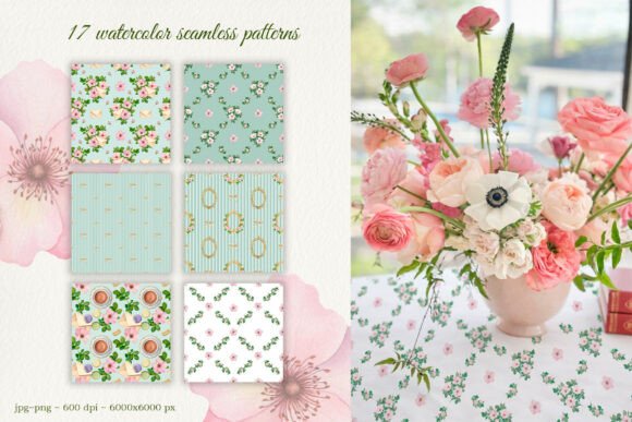 Download Rococo Wild Rose Tea Time Watercolor - Rococo Collection