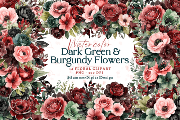 Download Red and Black Flower Bouquets Clipart - Clipart Collection