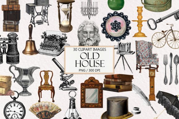 Download Vintage Old House Object Clipart - Clipart Collection