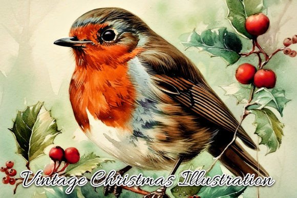 Download Vintage Christmas Card Illustration VI - Vintage christmas card Collection