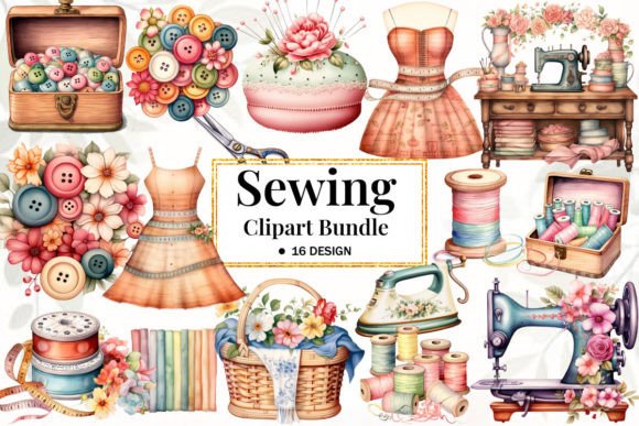 Download Vintage Sewing PNG Sublimation Clipart - Clipart Collection