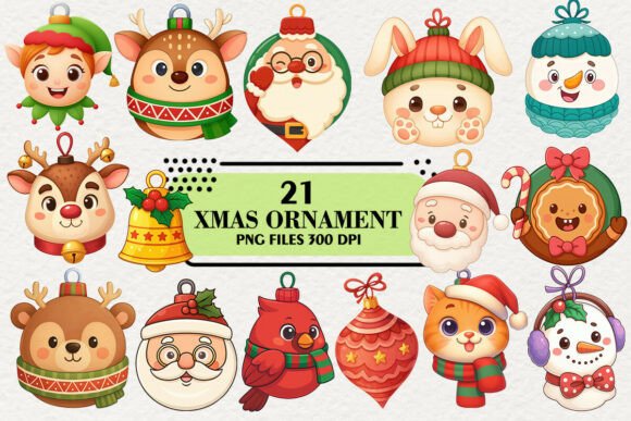 Download Cute Christmas Ornaments Clipart - Clipart Collection