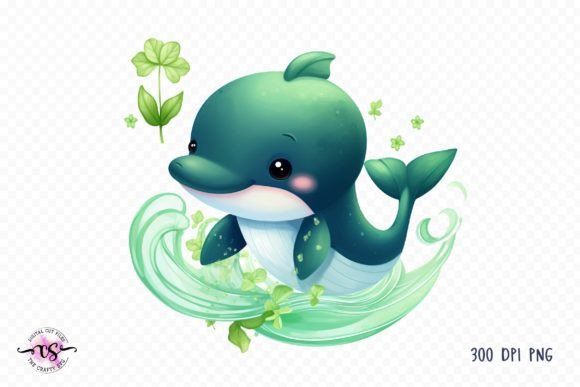 Download Cute St Patrick's Day Baby Whale Clipart - Clipart Collection