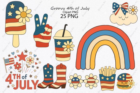 Download Groovy 4th of July Clipart PNG - Clipart Collection