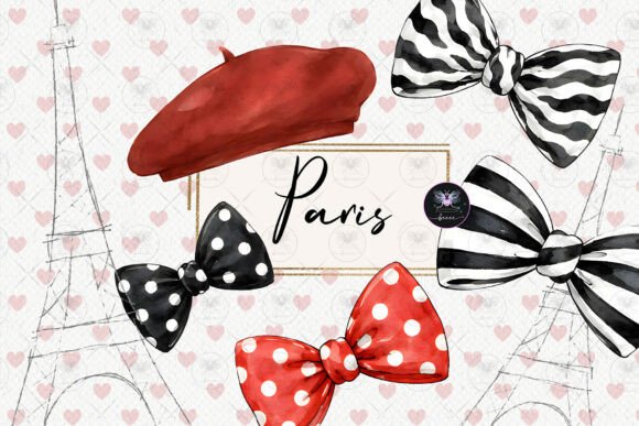 Download Paris Bow Clipart Watercolor - Clipart Collection