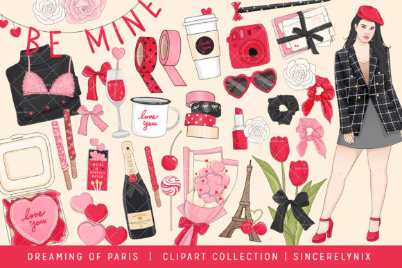 Download Valentines Fashion Girl Clipart - Clipart Collection