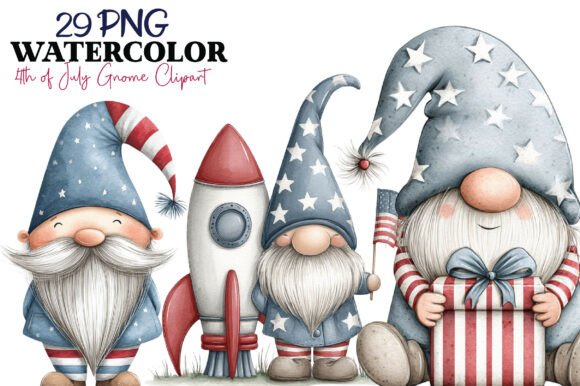 Download 4th July Patriotic Gnome Clipart Bundle - Clipart Collection