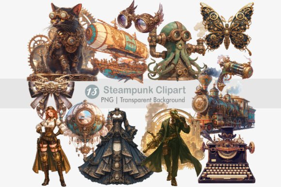 Download Steampunk Clipart PNG Bundle - Clipart Collection