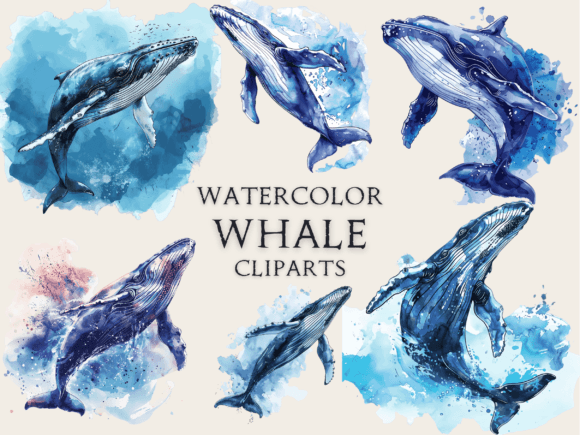 Download Watercolor Whale Cliparts - Clipart Collection