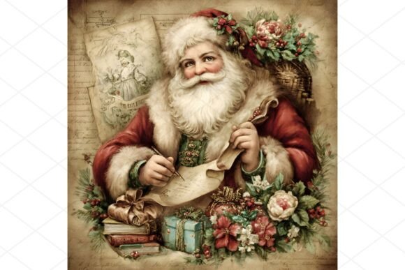 Download 4 Vintage Santa Claus Clipart JPGs - Clipart Collection