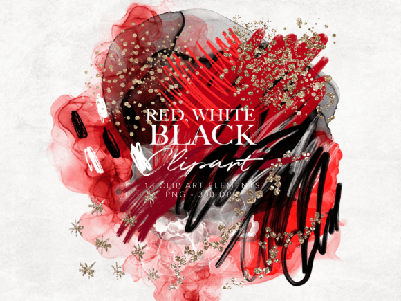 Download Red and Black Splashes Clipart Scrawls - Clipart Collection