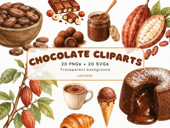 Download Chocolate Watercolor Cliparts Cacao Bean - Clipart Collection