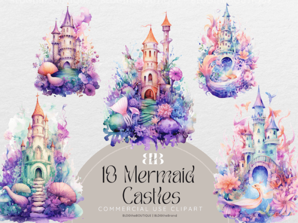 Download Under the Sea Mermaid Castle Clipart PNG - Clipart Collection