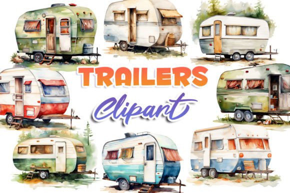 Download Trailers Watercolor Clipart - Clipart Collection