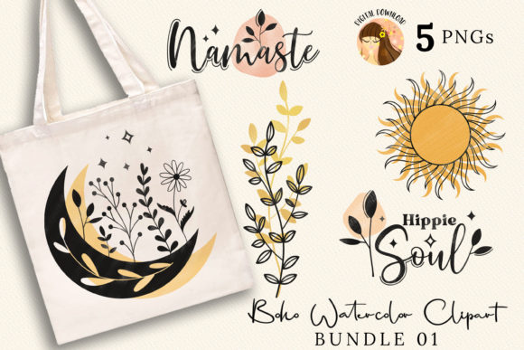 Download Boho Watercolor Clipart Bundle 01 - Clipart Collection