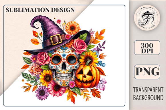 Download Sugar Skull Halloween Boho Clipart PNG - Clipart Collection