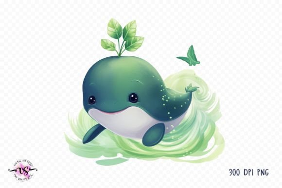 Download Cute St Patrick's Day Baby Whale Clipart - Clipart Collection