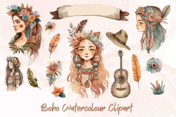 Download Boho Watercolour Clipart - Clipart Collection