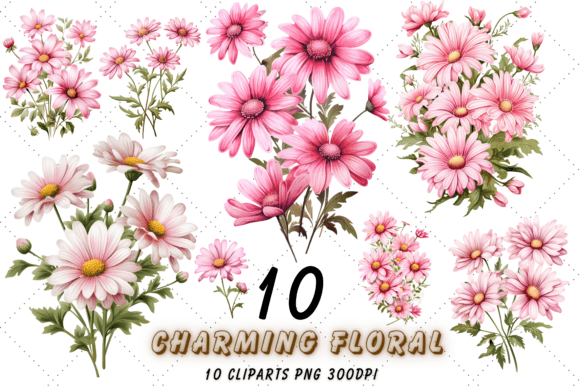 Download Charming Pink Daisy Chains Clipart - Clipart Collection