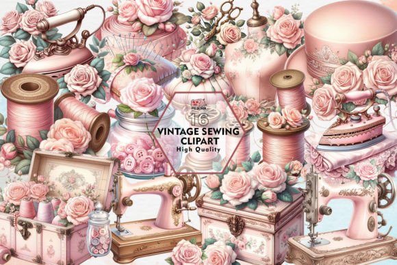 Download Vintage Sewing Clipart PNG Graphics - Clipart Collection