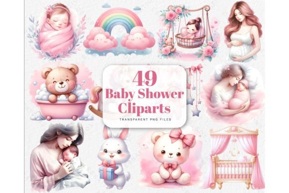 Download Newborn Baby Girl Shower PNG Clipart - Clipart Collection