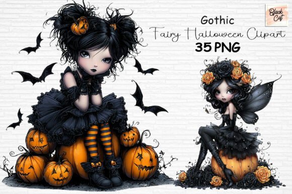 Download Gothic Fairy Halloween Clipart Bundle - Clipart Collection
