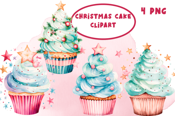 Download Watercolor Christmas Cupcake Clipart - Clipart Collection
