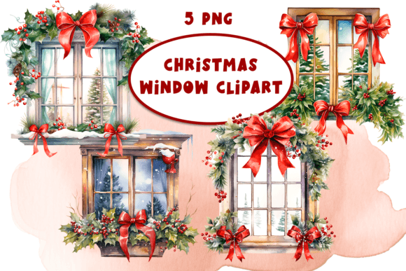 Download Watercolor Christmas Window PNG Clipart - Clipart Collection