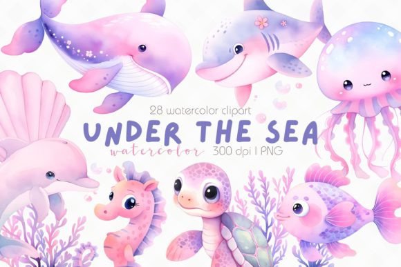 Download Pastel Under the Sea Watercolor Clipart - Clipart Collection