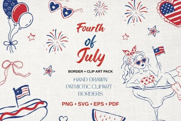 Download Fourth of July Clipart &amp; Border Bundle | - Clipart Collection