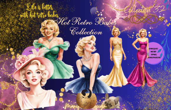 Download HOT RETRO BABES CLIPART Collection 32 - Clipart Collection