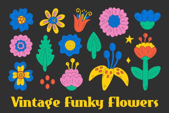 Download Vintage Funky Flowers Summer PNG Clipart - Clipart Collection