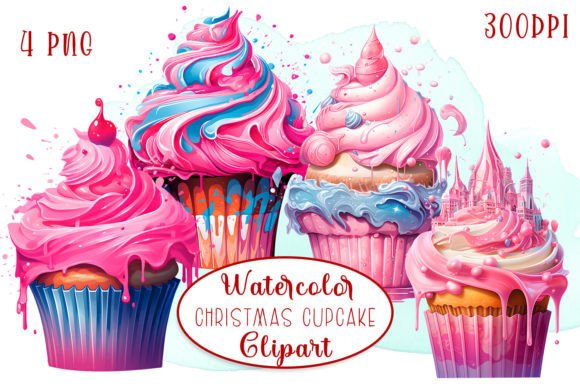 Download Pink Christmas Cupcake Clipart - Clipart Collection