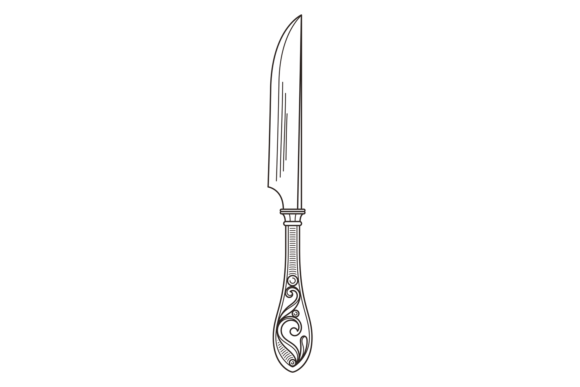 Download Table Knife with Decorative Rococo Ornam - Premium Resources