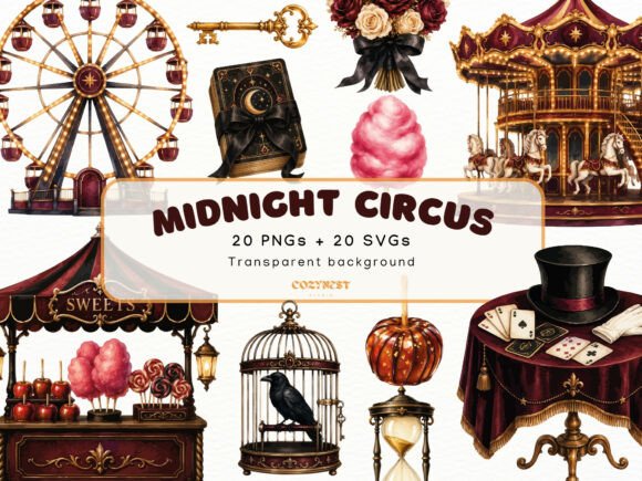 Download Dark Circus Watercolor Cliparts PNG - Clipart Collection