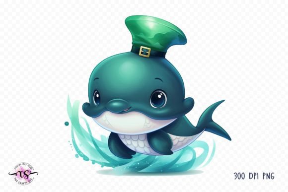 Download Cute St Patrick's Day Baby Whale Clipart - Clipart Collection