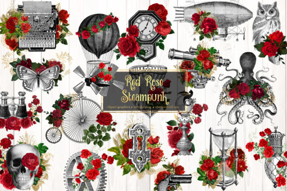 Download Red Rose Steampunk Clipart - Clipart Collection