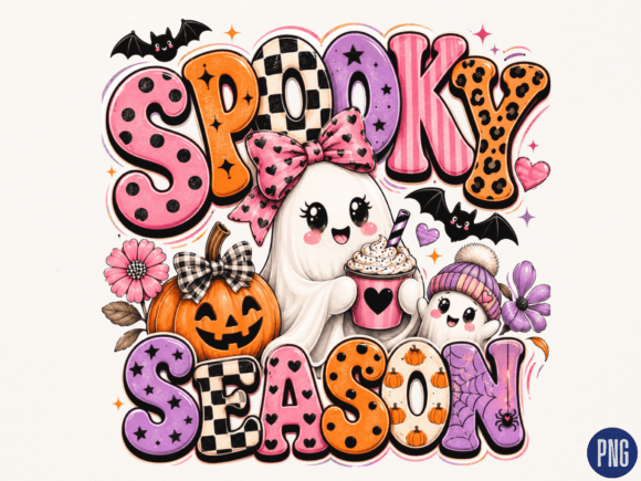 Download Cute Ghost Spooky Season Typography PNG - Spooky Collection
