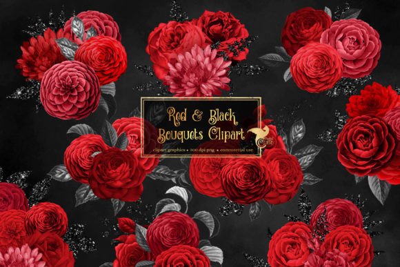 Download Red and Black Bouquets Clipart - Clipart Collection