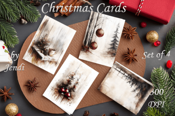 Download Vintage Christmas Cards Set of 4 Ii - Vintage christmas card Collection