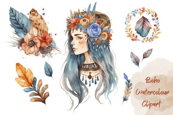 Download Boho Watercolour Clipart - Clipart Collection