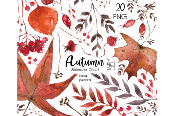 Download WATERCOLOR Fall Clipart, Fall Greenery - Clipart Collection