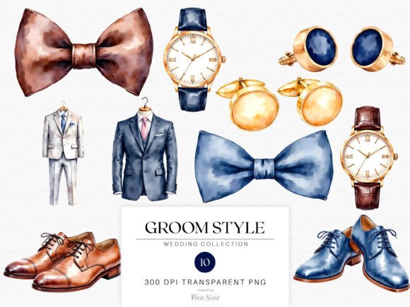Download Watercolor Wedding Groom Style Clipart - Clipart Collection