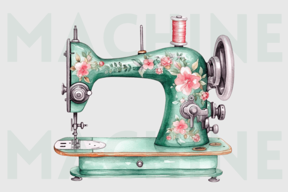 Download Watercolor Sewing Machine Clipart PNG - Clipart Collection