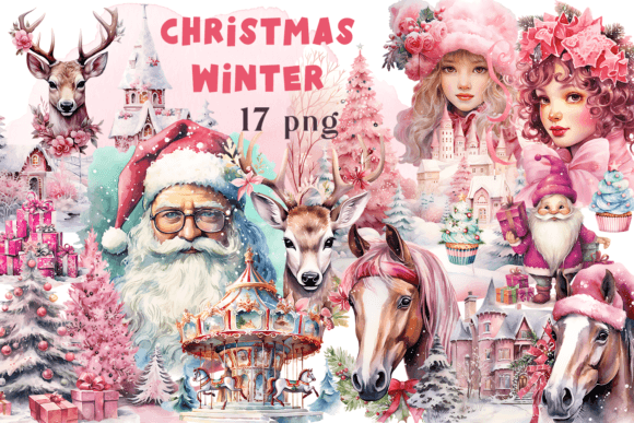 Download Watercolor Christmas Vintage Clipart Pin - Clipart Collection