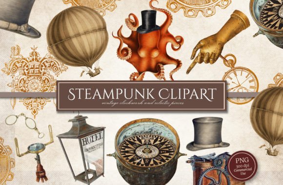 Download Steampunk Clipart Illustrations - Clipart Collection