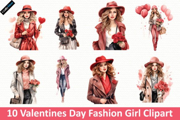 Download Valentines Day Fashion Girl Clipart - Clipart Collection